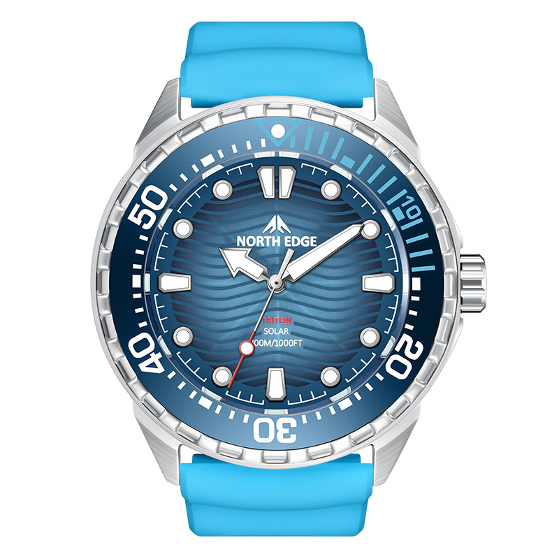 Stainless Steel Diving Watch Solar-Powered Quartz Watch