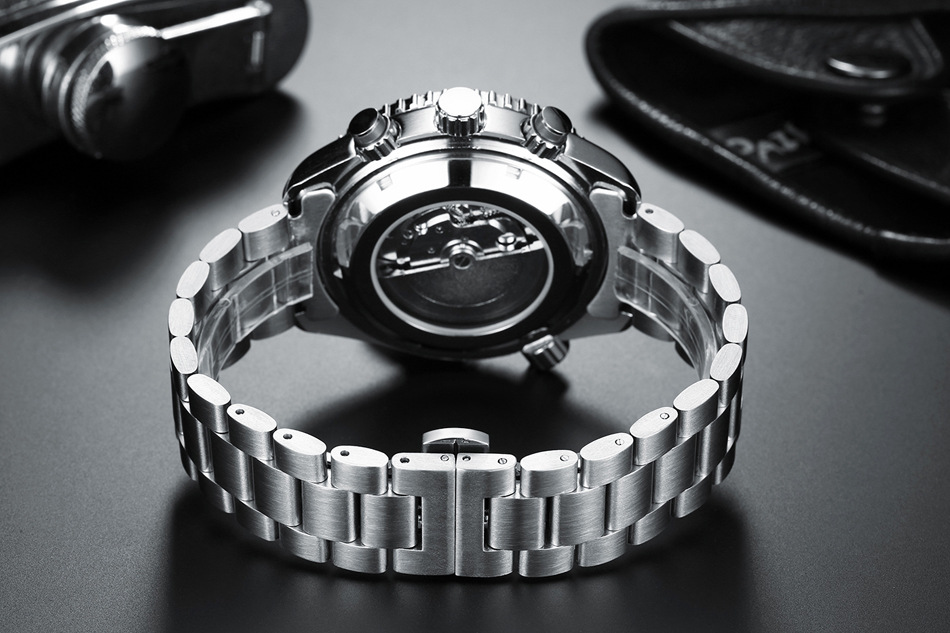 Fully automatic mechanical luminous solid steel strip multifunctional men's watch